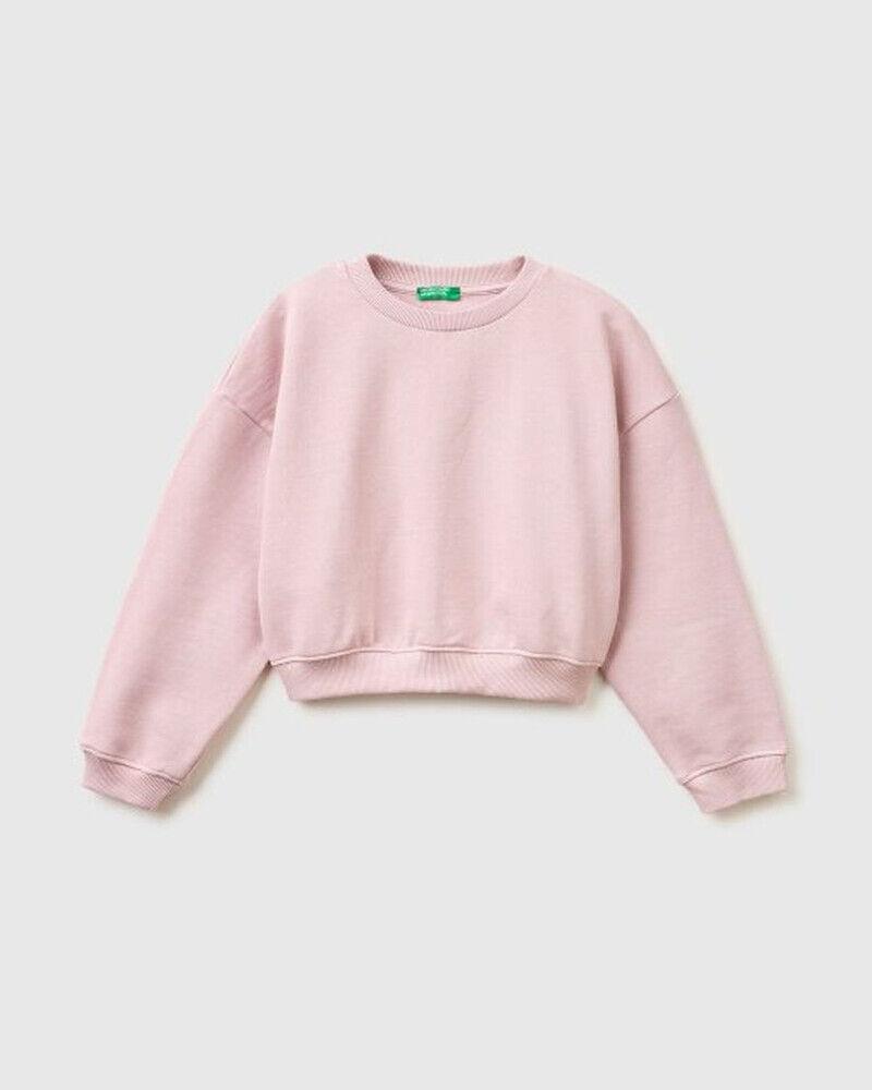 Benetton Kratka dukserica za djevojčice 3NBMC10SDG-0C3-XL, Roze