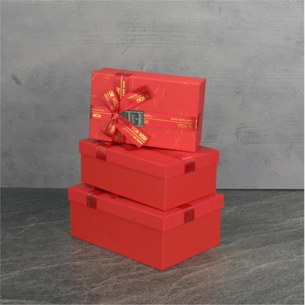 Milleryt Set od 3 ukrasne kutije Tohana, crvene boje