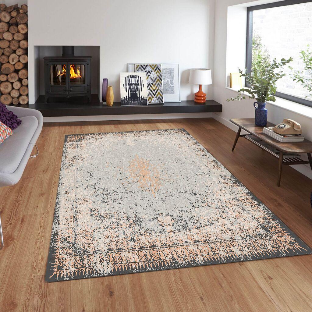 Conceptum Hypnose Tepih Cg56, Pravougaoni, 100 x 140 cm, Krem-sivi