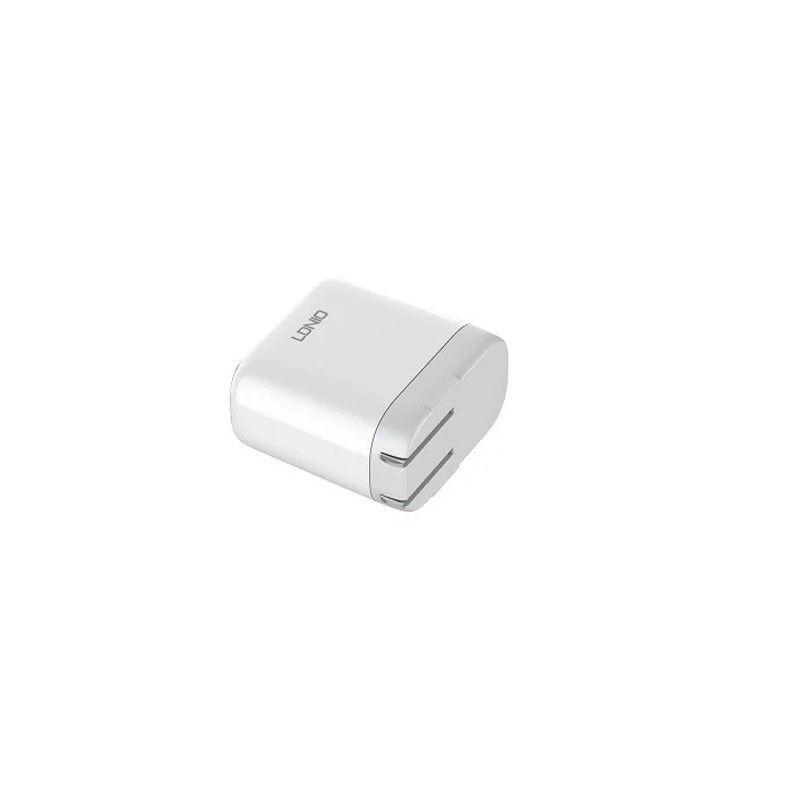 Ldnio Kućni punjač A2528M, 35W, PD, 2xUSB-C, Bijeli + USB-C na Lightning kabl, Bijeli