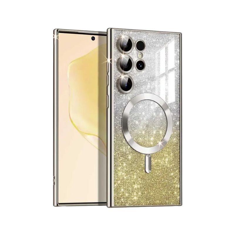 Maska za mobilni telefon Samsung S25 Ultra, MagSafe, Glitter, Zlatna boja