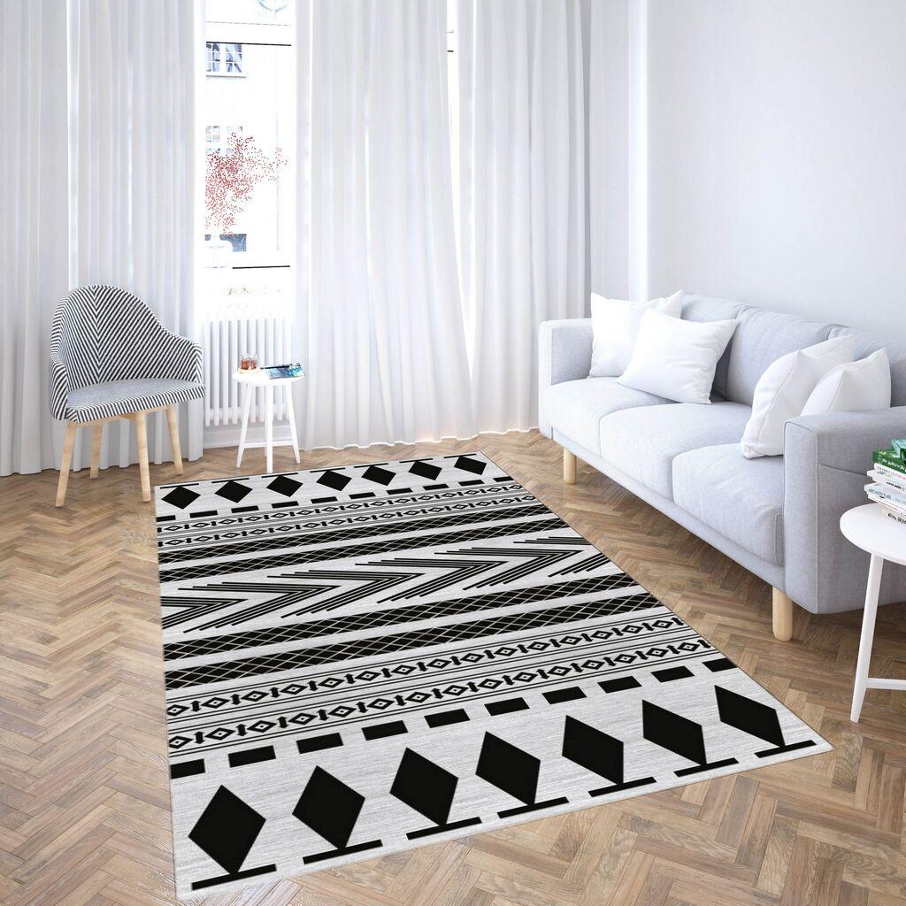 Conceptum Hypnose tepih CG_32, pravougaoni, 80 x 140 cm, crno-bijeli