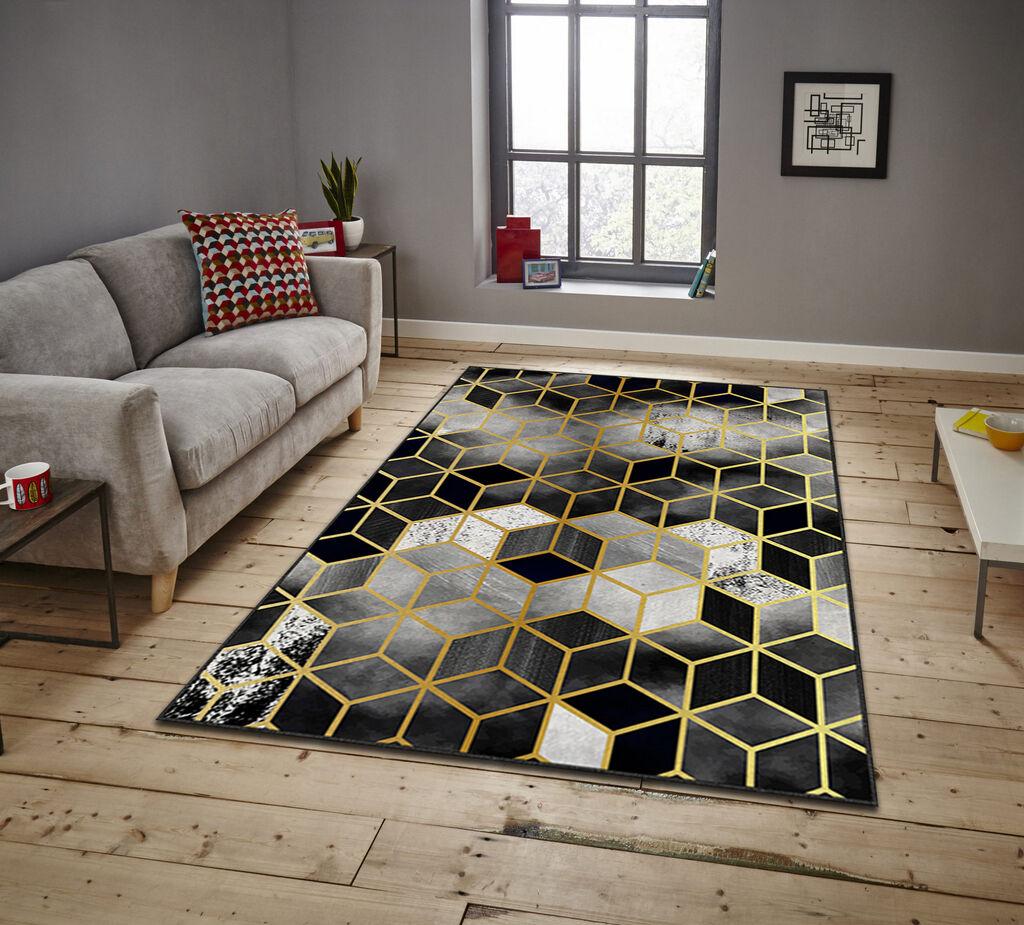 Conceptum Hypnose tepih Asr Crpt-92, pravougaoni, 140 x 220 cm, crni