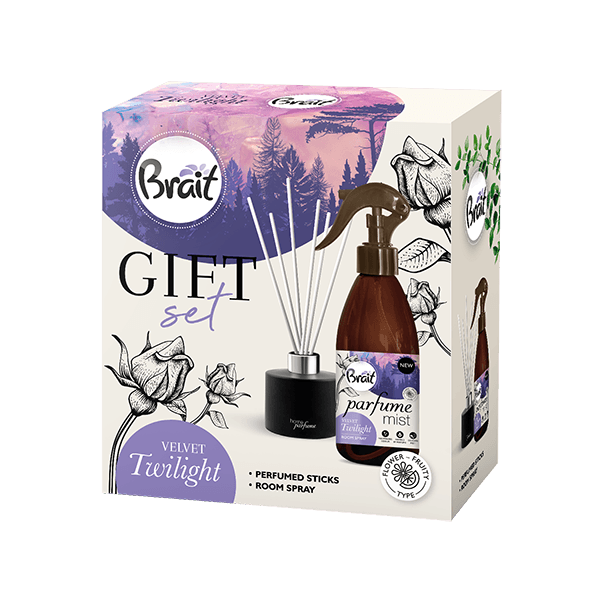 Brait Poklon set Velvet Twilight, Mirisni štapići 100 ml + Mirisni sprej, 325ml