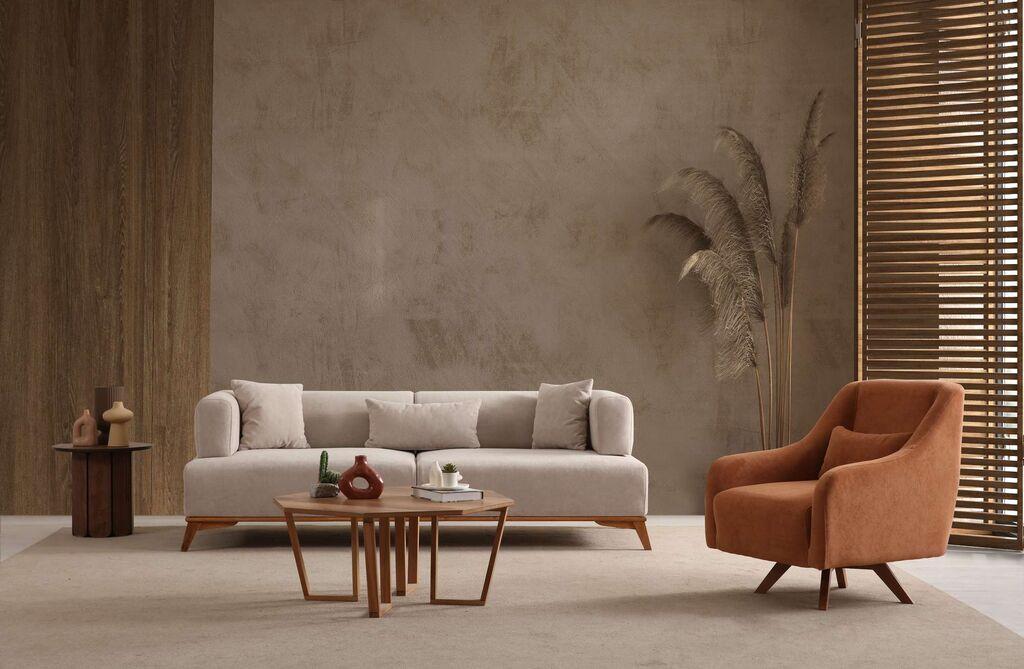 Atelier del Sofa Trosed Hera, 220x100x75cm, Krem-smeđa