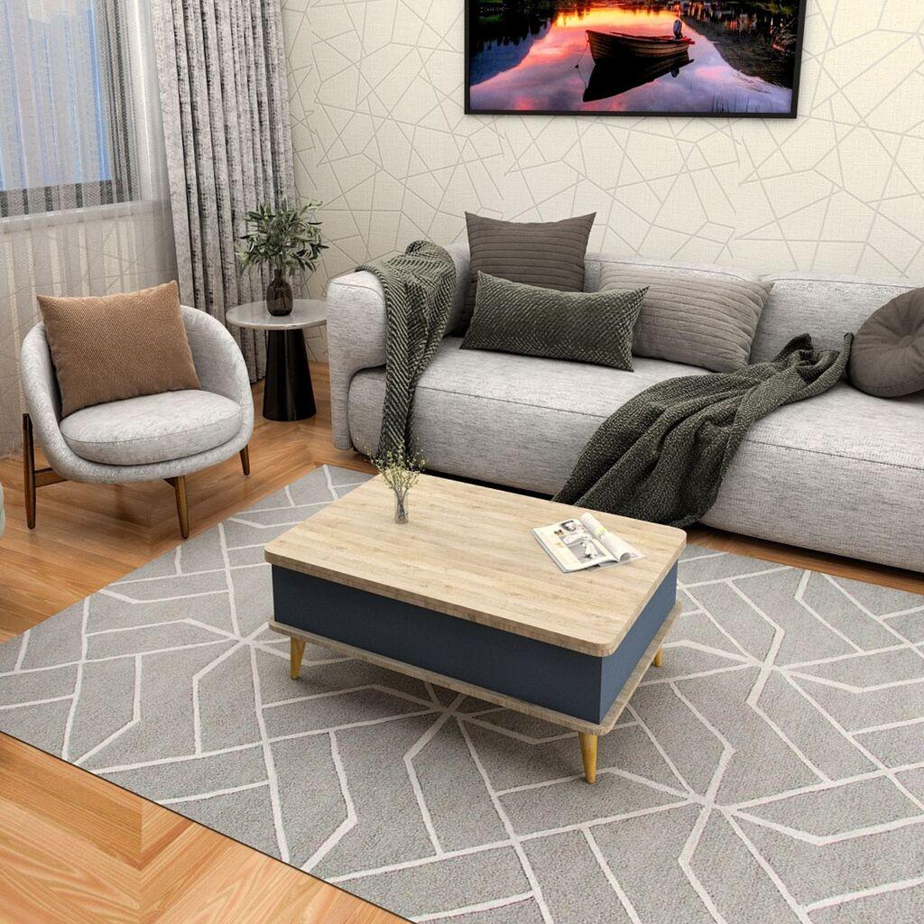 Hanah Home Stol za dnevni boravak Dy Ada 90x38x60 cm, Antracit