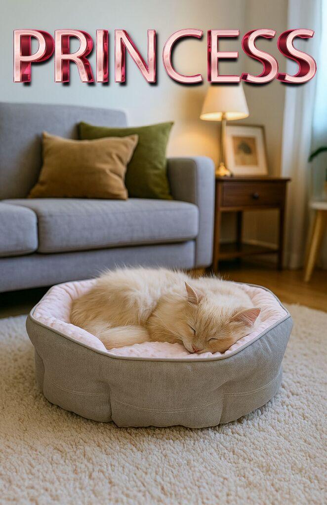 Paws & Whiskers krevet za kućne ljubimce Princeza, 70x80x10 cm, roze