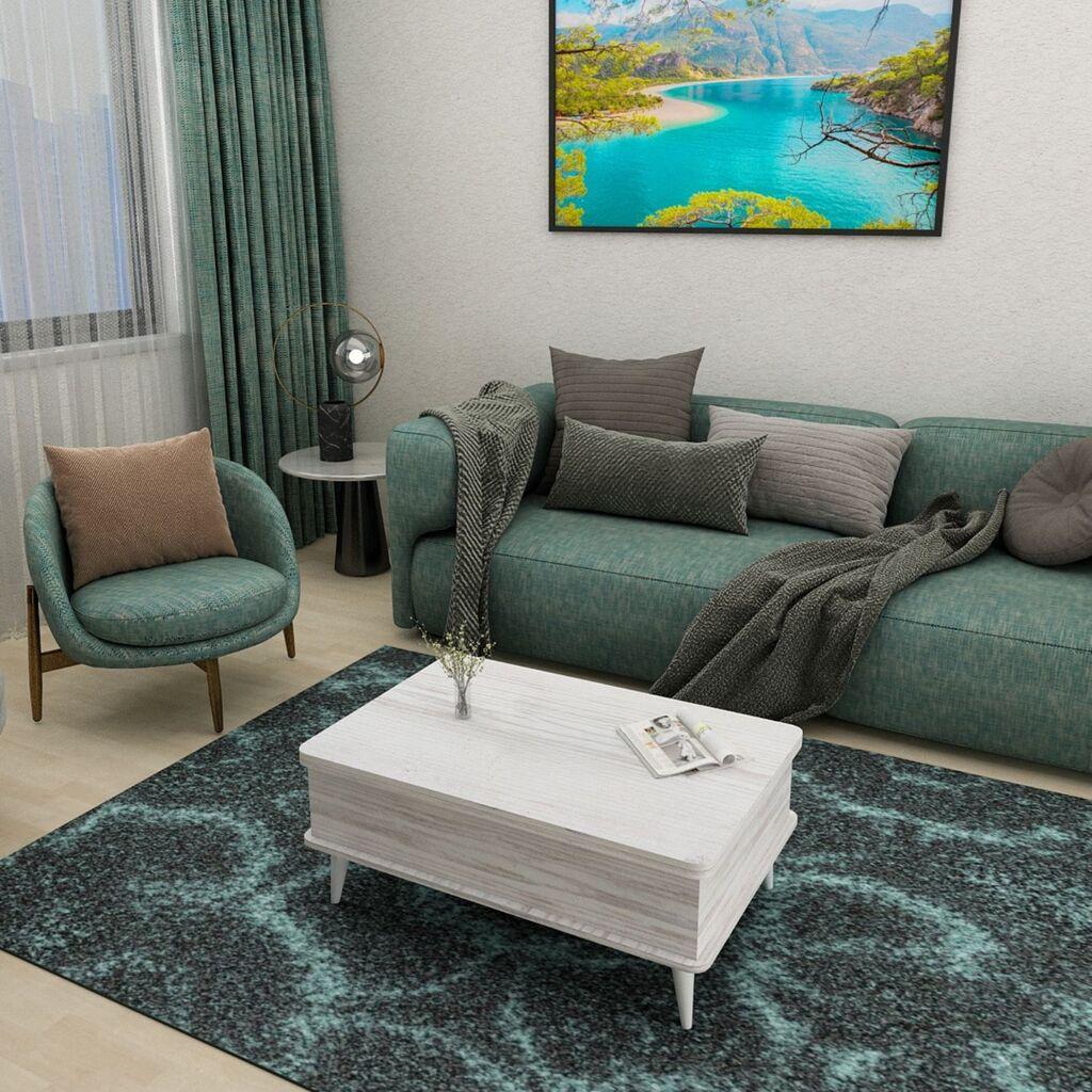 Hanah Home Stol za dnevni boravak Dy Ada 90x38x60 cm, Prljavobijela