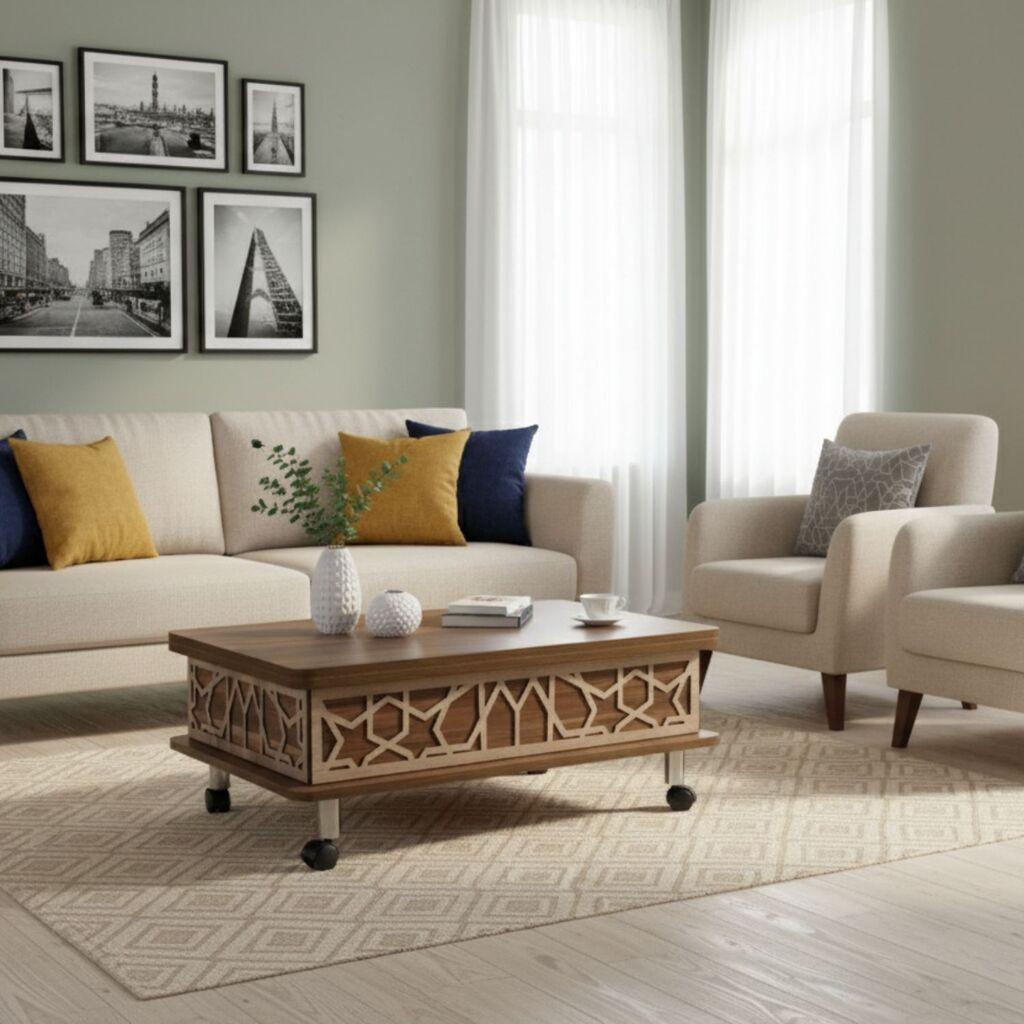 Hanah Home Stol za dnevni boravak Adt 90x40x60 cm, Smeđa