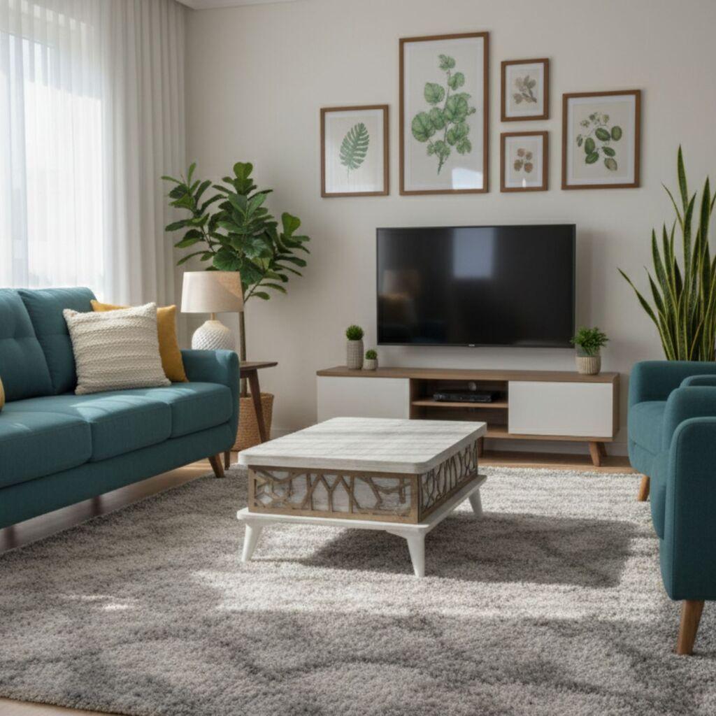 Hanah Home Stol za dnevni boravak Ada 90x38x60 cm, Prljavobijela