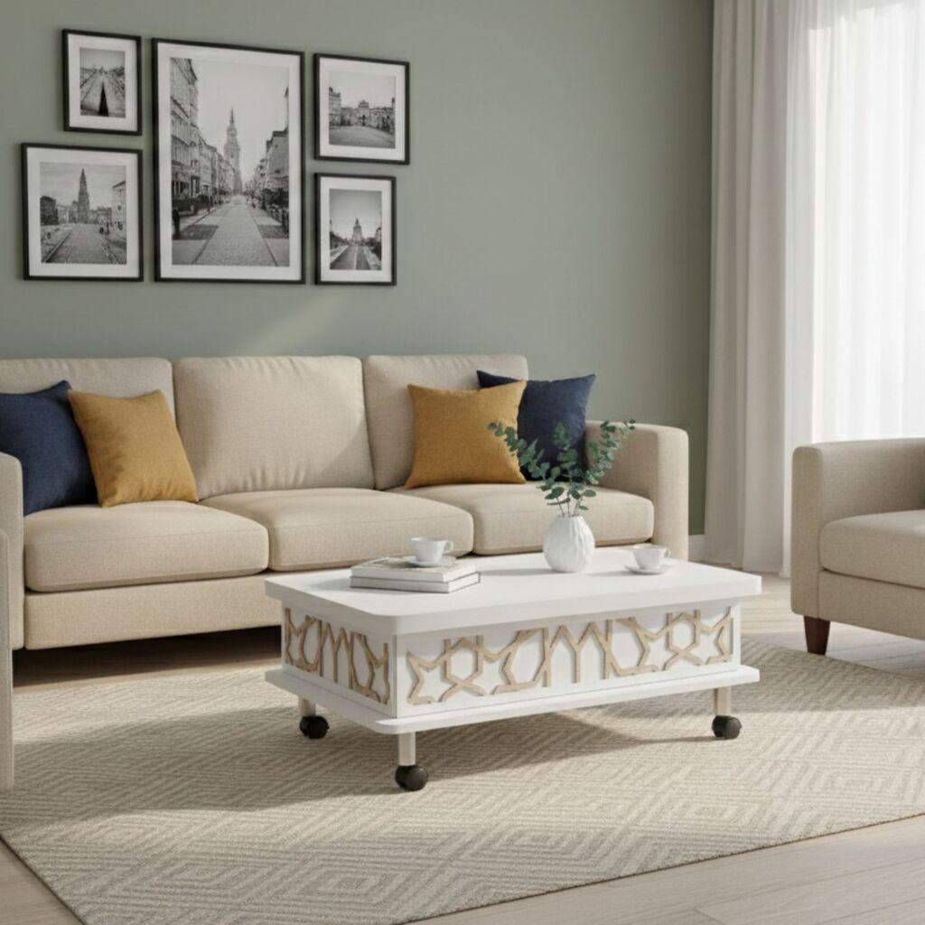 Hanah Home Sto za dnevnu sobu Adt 90x40x60 cm, Bijeli