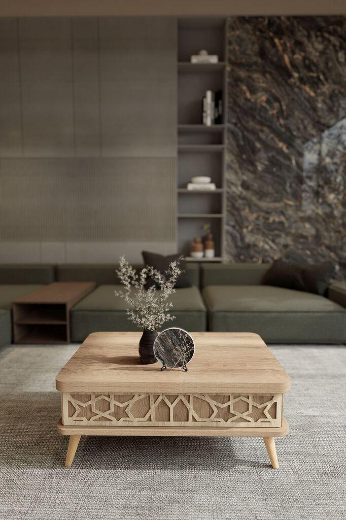 Hanah Home Stol za dnevni boravak Ottowa Ada 90x38x60 cm, Bež