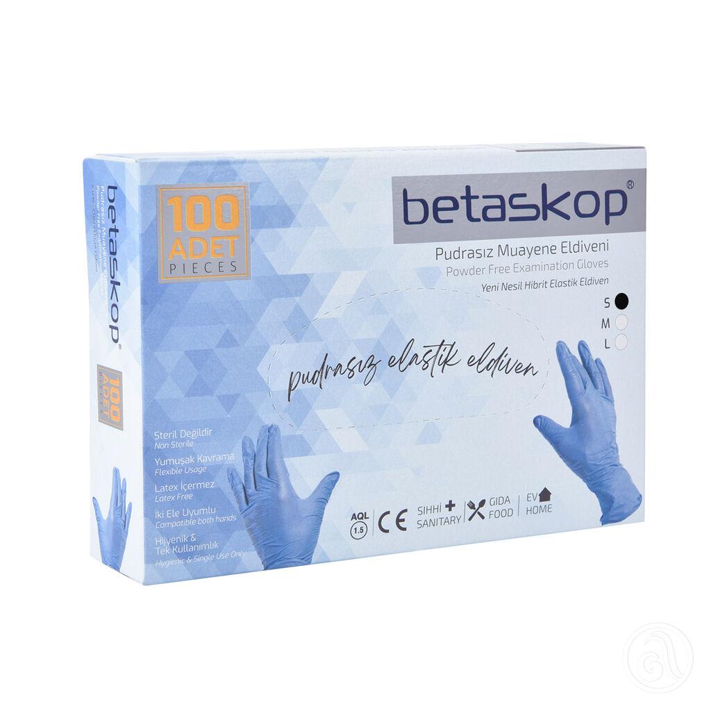 Betaskop Set od 100 Rukavica TPE  Bez Pudera,Plave