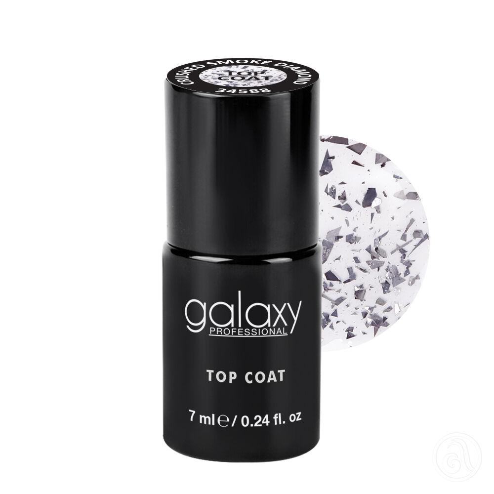 Galaxy UV/LED No Cleanse Top Coat ,7ml Crushed ,Smoke Diamond