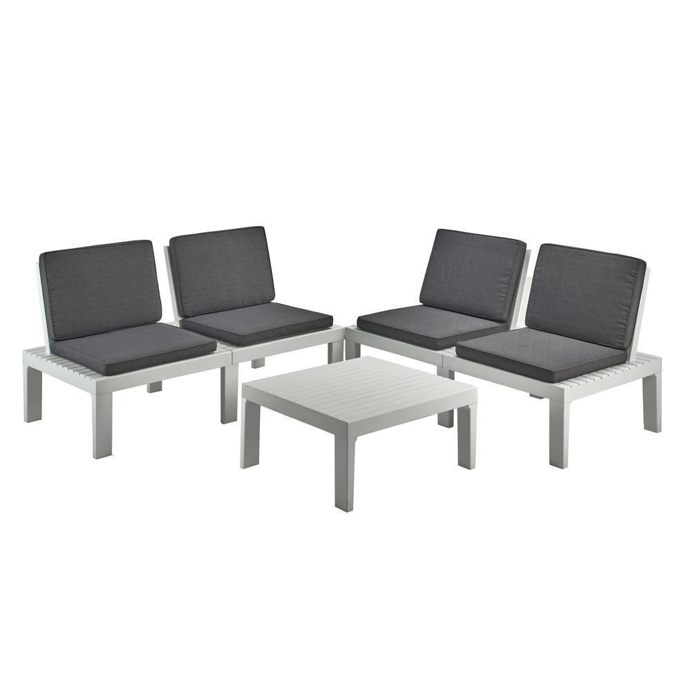 Progarden Vrtni set Molok sa jastucima, Bijelo-Sivi