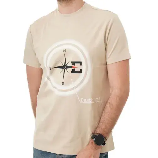 Muška majica s natpisom Eastbound Compass, petrolej