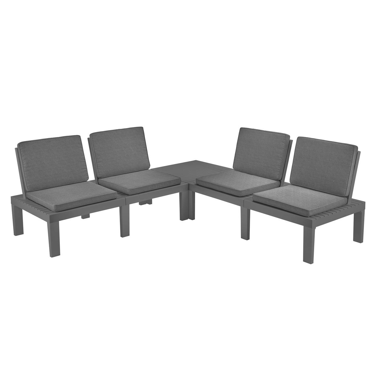 Progarden Vrtni set Molok sa jastucima, Antracit-Sivi