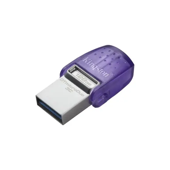 Kingston Flash memorija DT microDuo 3C, 128GB, USB-A + USB-C, do 200MB/s, Crna