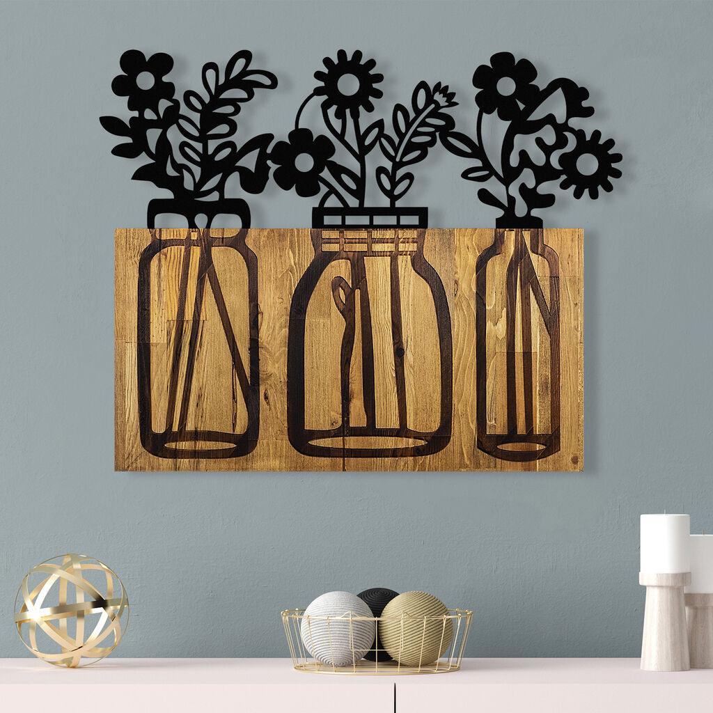 Wallity Zidna dekoracija Cvijet 5, 65x3x52 cm, Crna