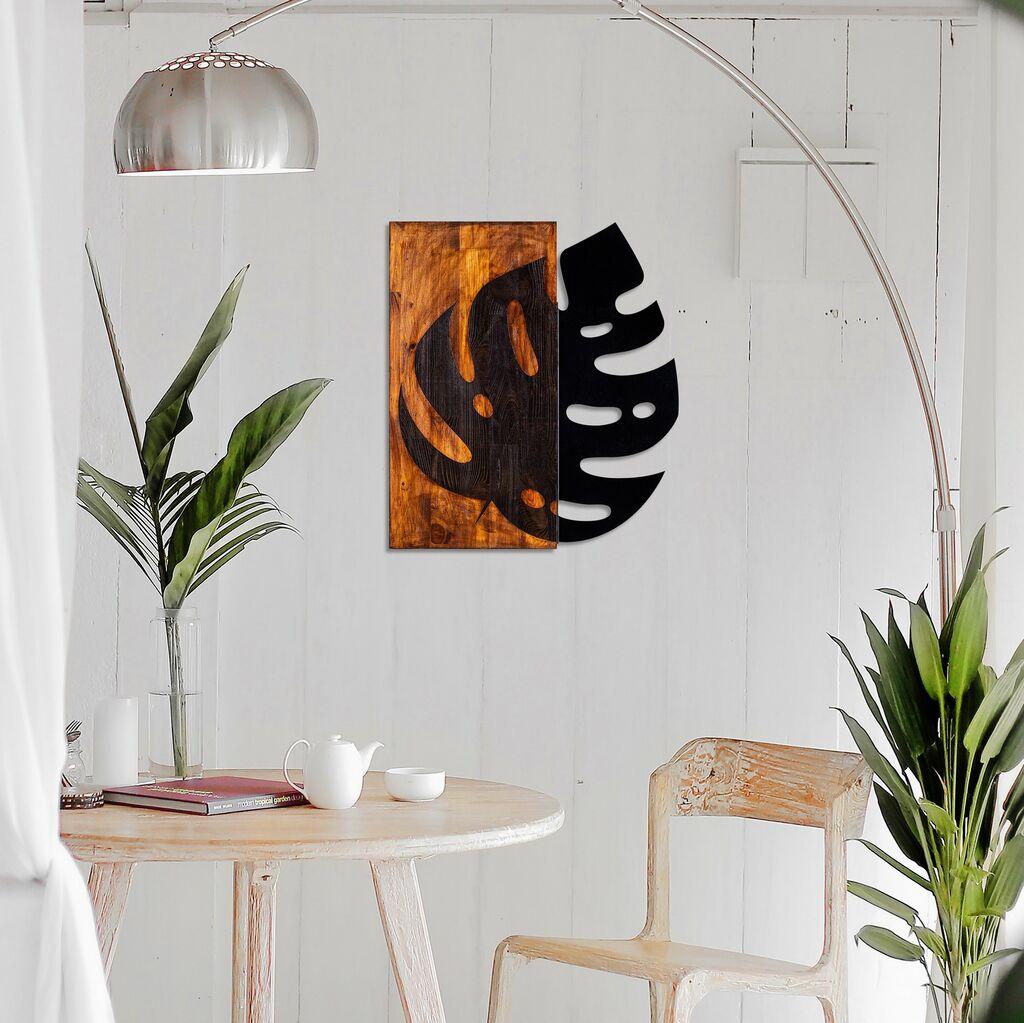 Wallity Zidna dekoracija List 2, 52x58 cm, Crna