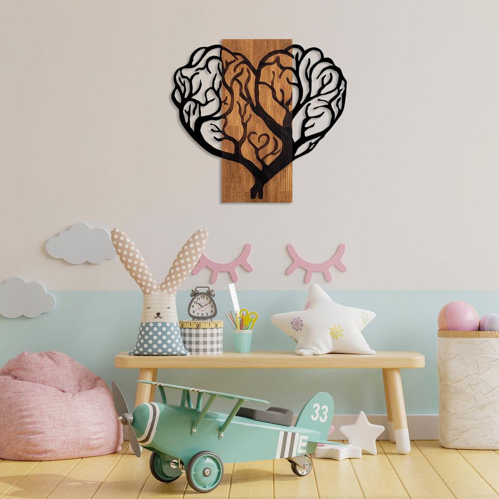 Wallity Zidna dekoracija Brain Tree, 58x62 cm, Crna