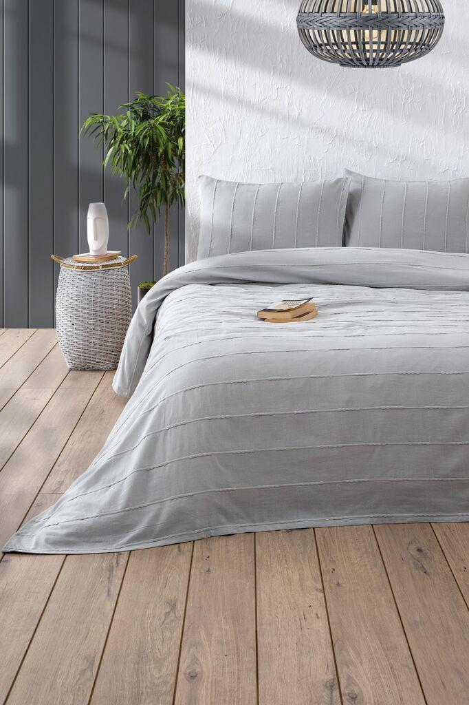 L'essentiel Maison Set Prekrivač za bračni krevet Sedef, 210x220cm, Svijetlosiva