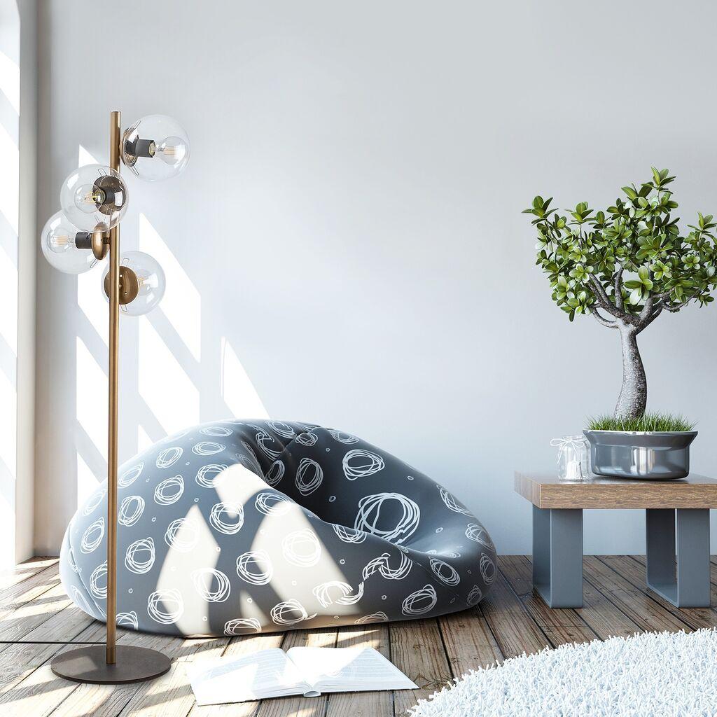 Opviq podna lampa Faze-NT-116, 130 cm, 32 x 32 cm, 4 x E27, zlatne boje