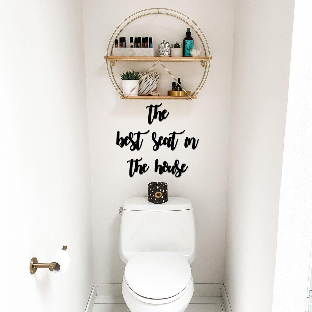 Wallity Set za zidne dekoracije Najbolje sjedište u kući, 17-26 cm, 3 mm, 6 dijelova, crni