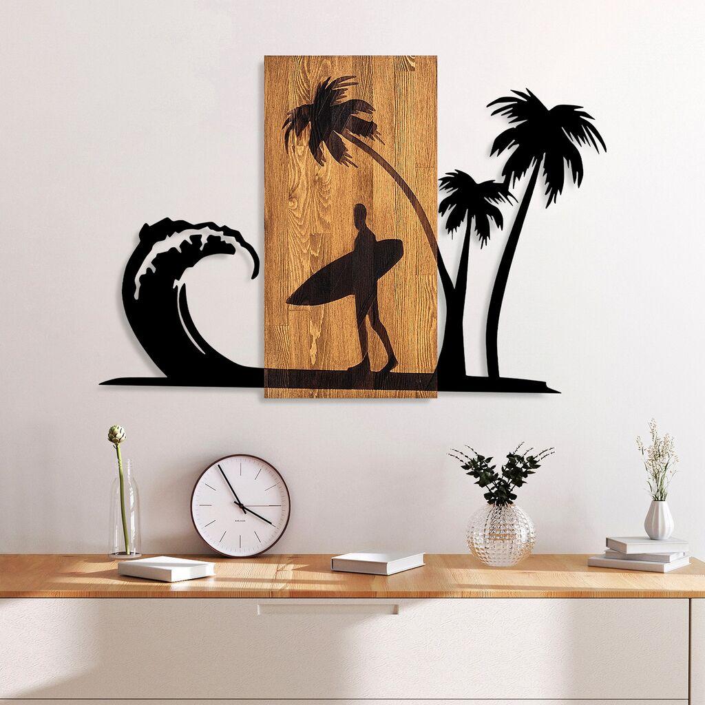 Wallity Zidna dekoracija Surfer Life, 57x84 cm, Crna