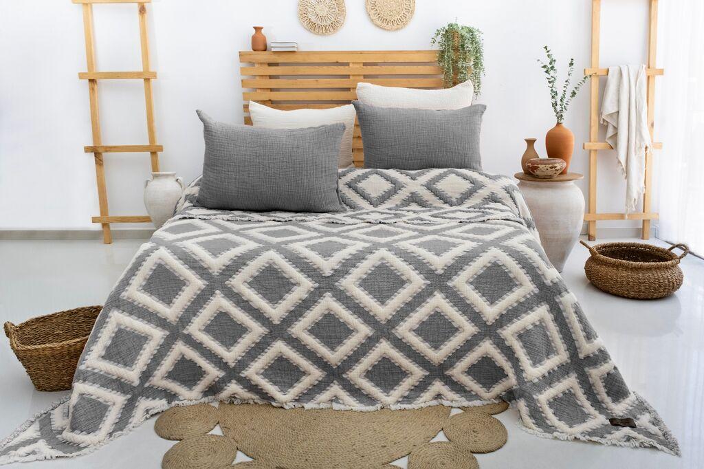 L'essentiel Maison Set prekrivač za bračni krevet Sonia, 200x220cm, siva