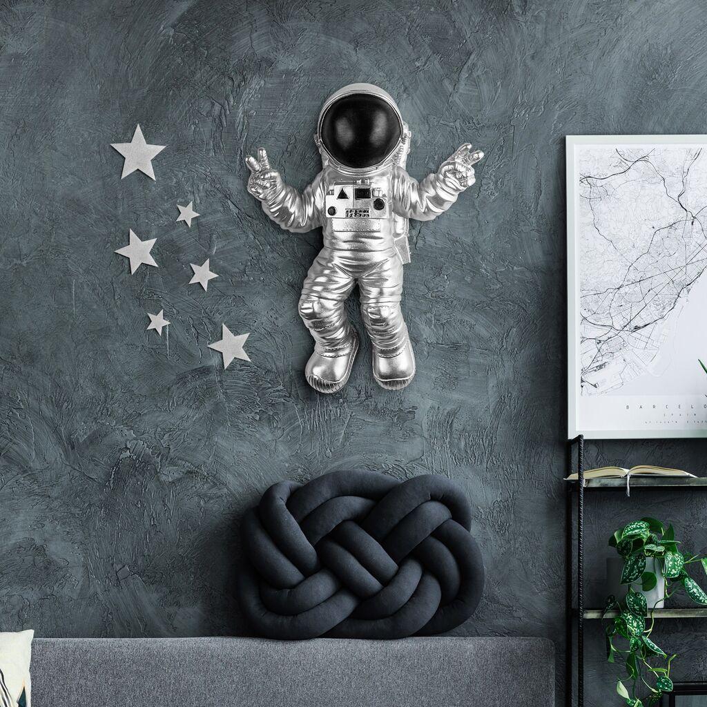 Wallity Zidna dekoracija Cosmonaut 7, 35x47x10 cm, srebrna boja