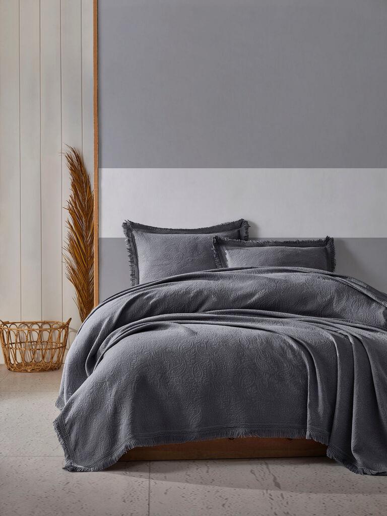 L'essentiel Maison Set Prekrivač za bračni krevet Grace, 240x260cm, antracit