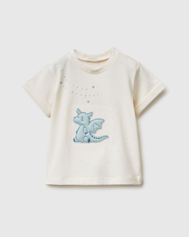 Benetton Majica za bebe 3I1XA106YW-0R2-74, Bijela