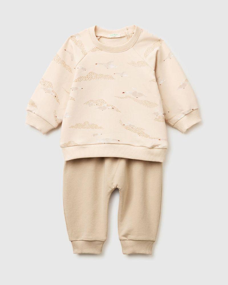 Benetton Komplet za bebe 3IEDAK01OW-902-74, Krem