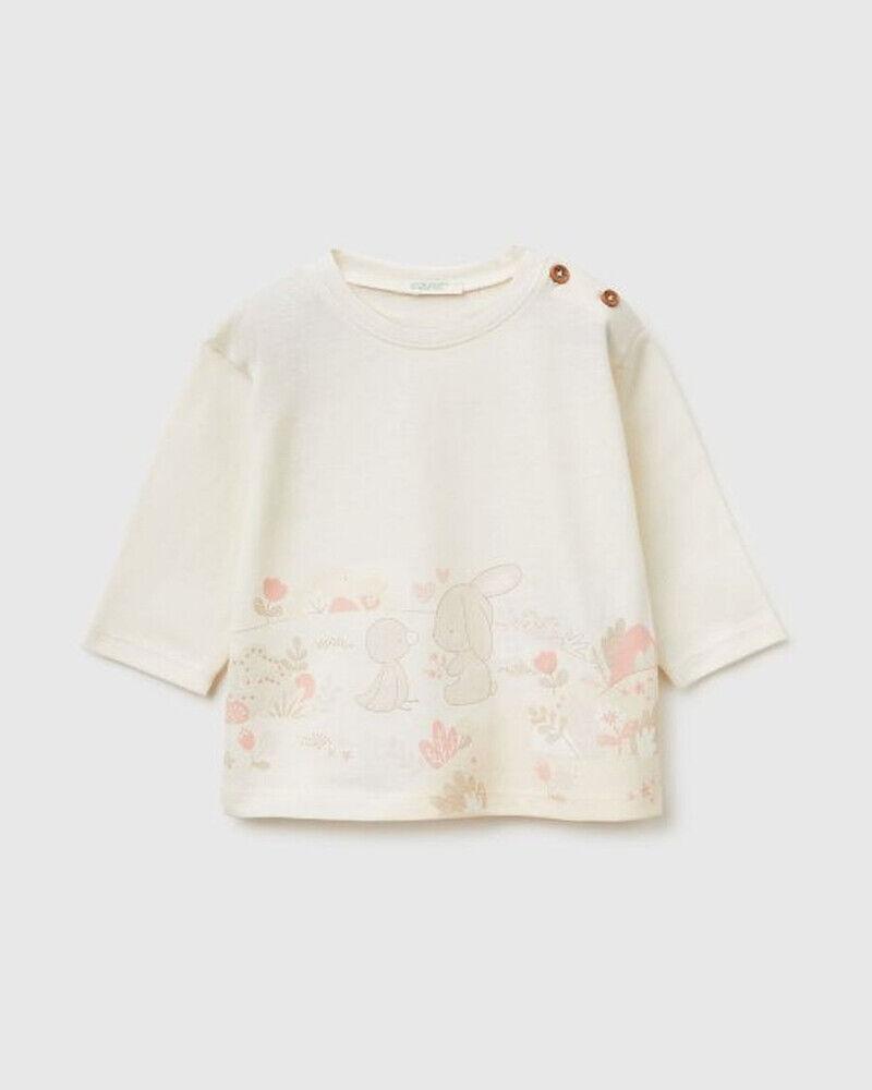Benetton Majica s vezom za bebe 3I1XA1070W-0R2-82, Bijela