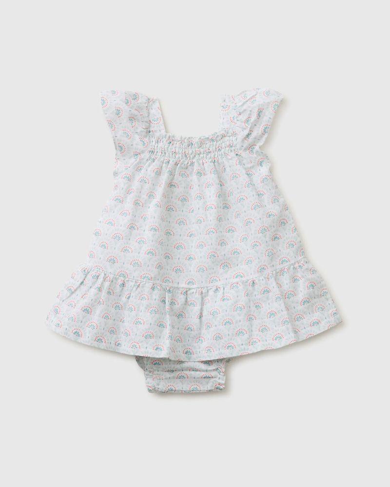 Benetton Cvjetna haljina za bebe 4QBQAV00WW-68A-74, Plava