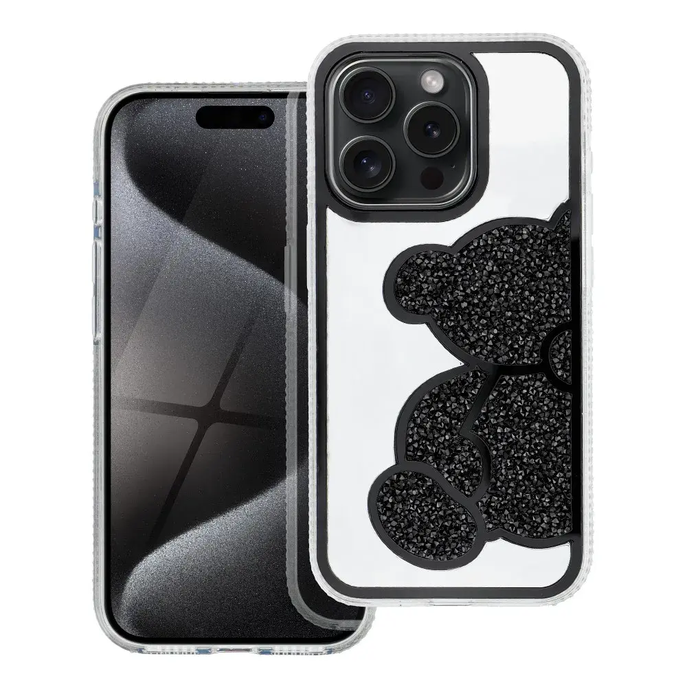 Teddy Bear Maska za mobilni telefon Iphone 16 Pro, Crna