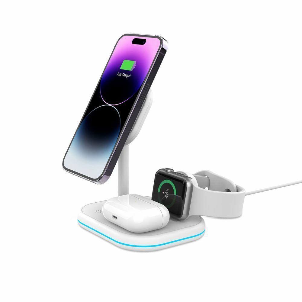 Tech-Protect 3u1 Magsafe Bežični punjač QI15W-A27, Bijeli