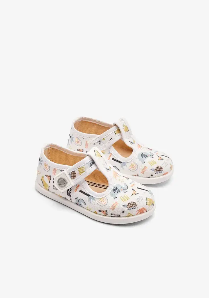 Conguitos Sandale za dječake Mary Jane Jungle Canvas, Bijele