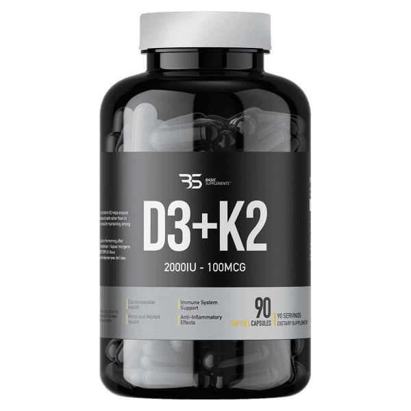 Basic Supplements Vitamin D3 2000iu + K2, 90 kapsula