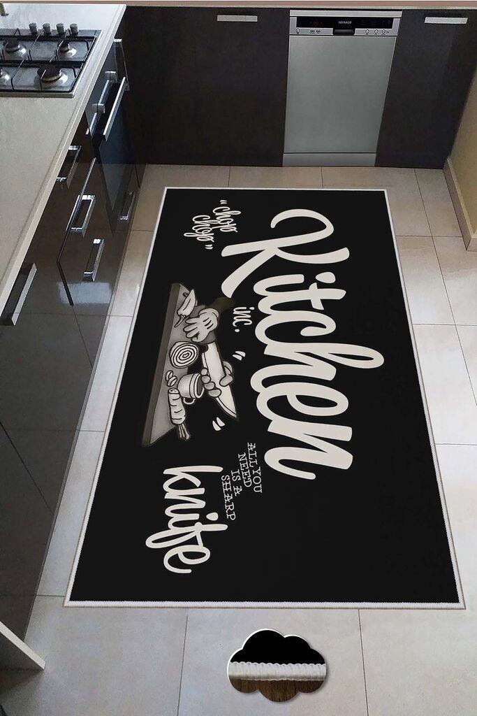 Conceptum Hypnose Tepih Hmnt570, Pravougaoni, 80 x 200 cm, Crno-Bijeli