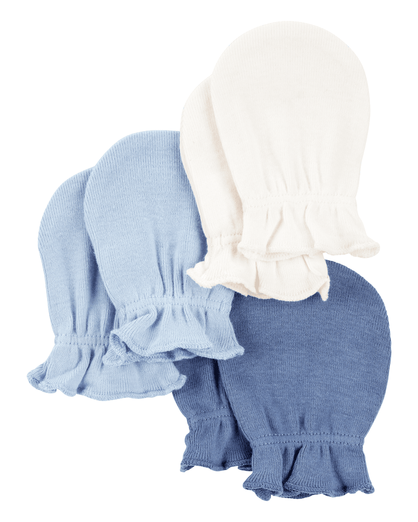 Carters Set rukavica za bebe, 3 para, Plavo-bijele