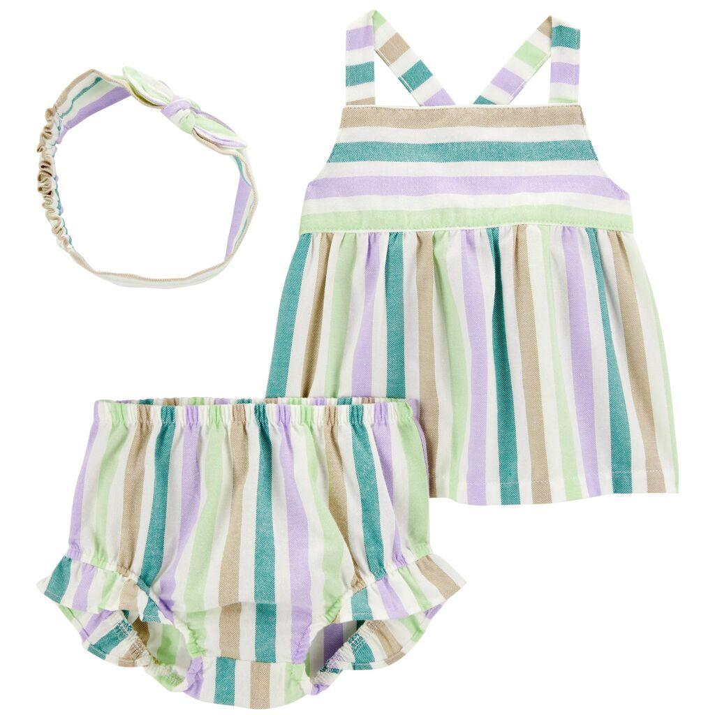 Carters Komplet za bebe majica, šorts i traka 1S485510