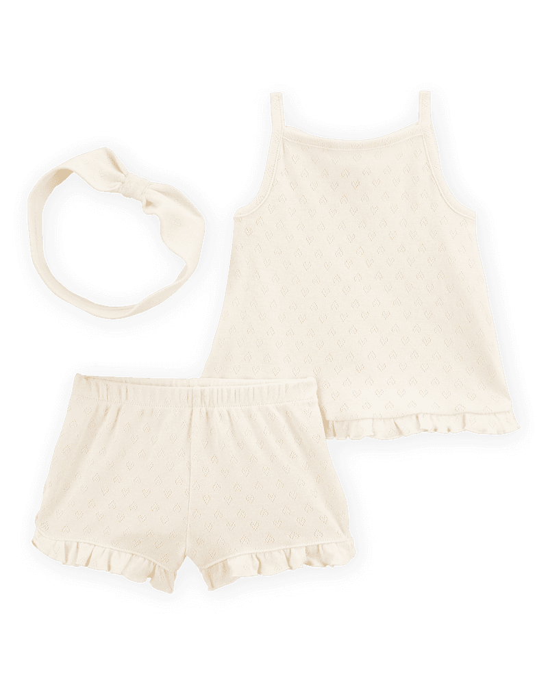 Carters Komplet za bebe majica, šorts i traka 1S529010