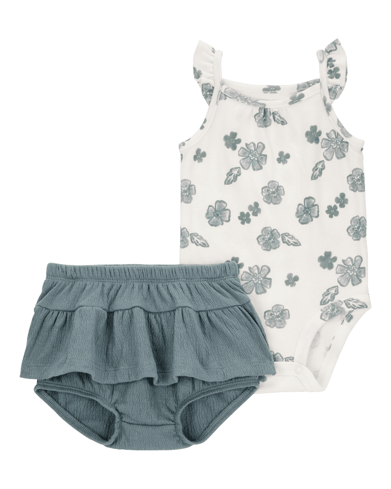 Carters Komplet za bebe, šorc i bodi, Sivo-bijeli