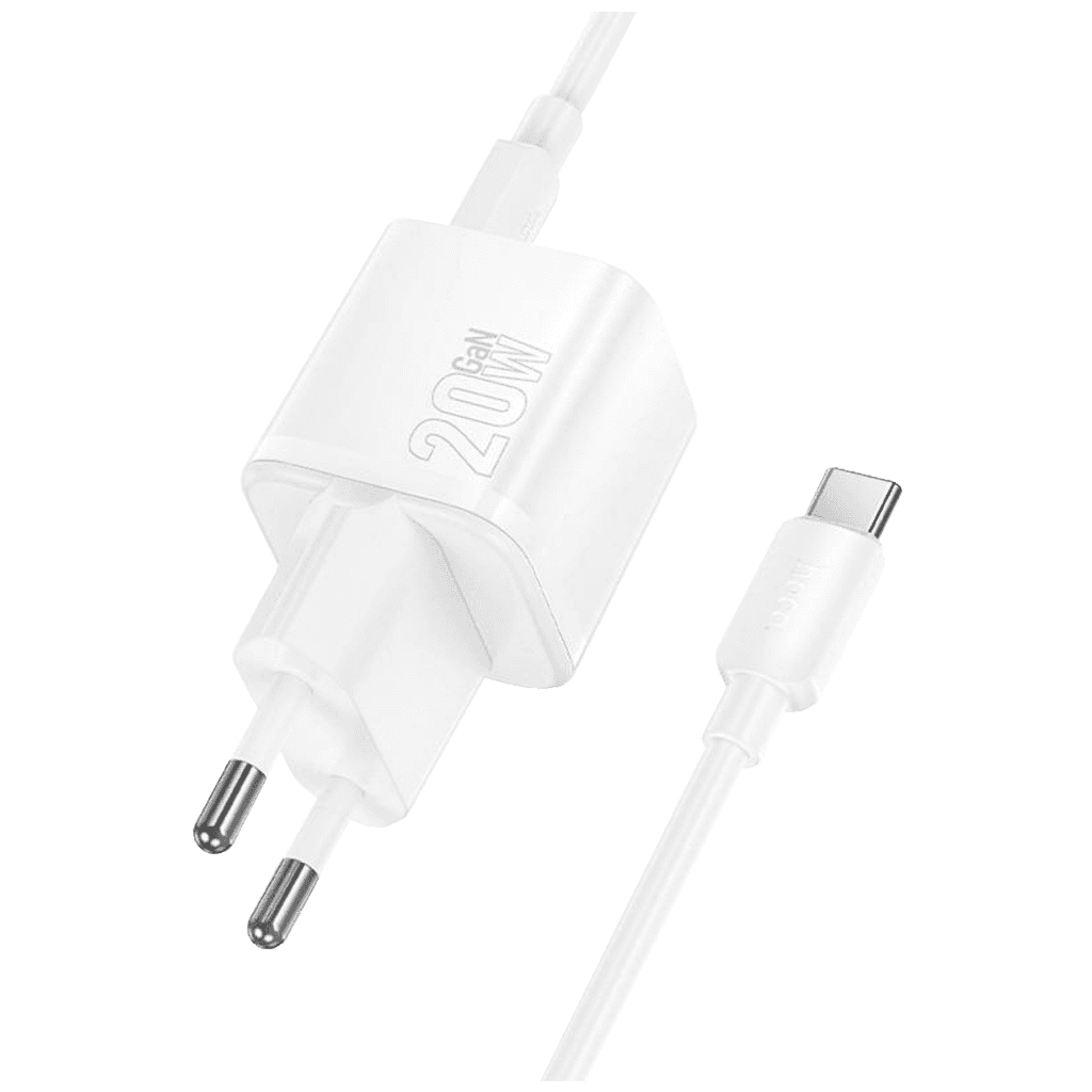 hoco Punjač sa USB-C kablom, PD20W + QC3.0, Bijeli