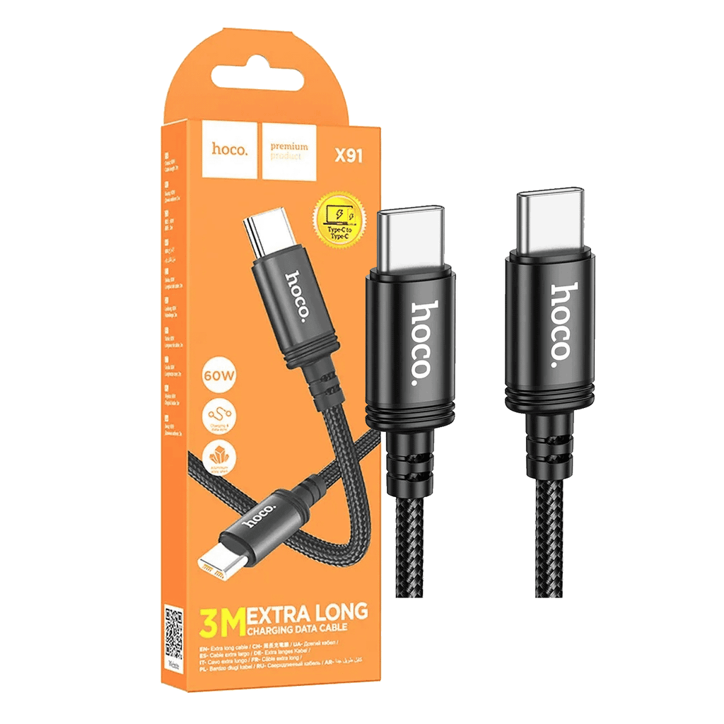 hoco. USB-C kabl X91 Radiance, 60W, 3m, Crni