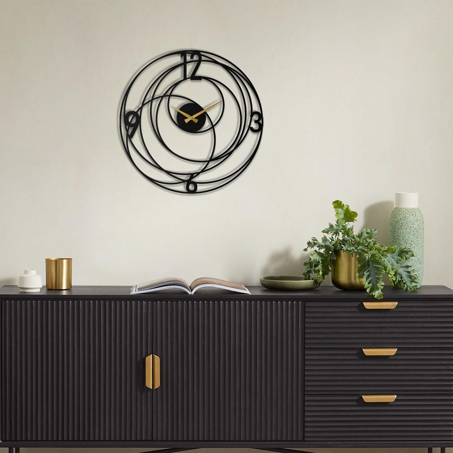 Zidni sat Wallity 49x49cm Crni