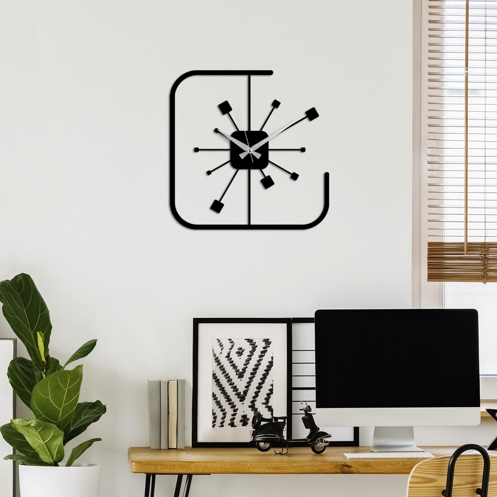 Zidni sat Wallity 49x49cm Crni