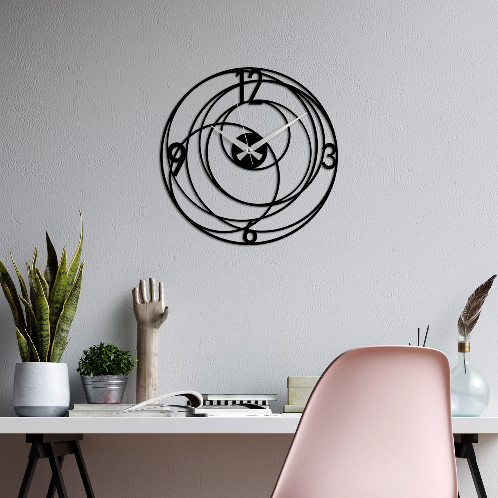 Zidni sat Wallity 49x49cm Crni